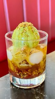 Anmitsu (あんみつ) - Delve into the delightful layers of azuki bean, osmanthus jelly and shiratama mochi, topped with matcha ice cream, soy bean powder and black sugar syrup . Uncover a harmonious blend of flavours and textures with each bite.
Now available at both Gyu San Guoco Tower and Forum outlets.
